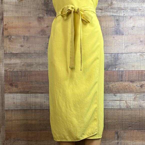 Everlane The Japanese Goweave Tank Wrap Dress Yellow Size 2 - Picture 3 of 9